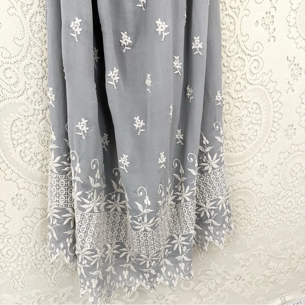 LoveShackFancy Isabel Dress in Dusty Sage Summer Garden - Picture 8 of 16